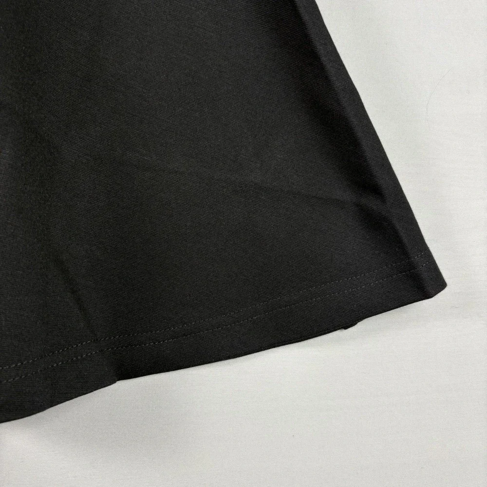 Tahari Womens Black Ruffle Hem silver‎ button zipper Skirt Career casual 8 NWT